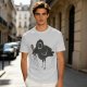 Olive T-Shirt With Dark Crow Holding Knife Graphic Print