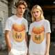 Olive T-Shirt With Cute Cartoon Hot Dog Graphic Print