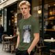 Olive green graphic tee with Totoro forest spirit print