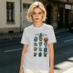 Olive Green T-Shirt With Fantasy Character Icons Print