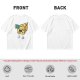 Olive T-shirt with a cartoon cheese taking a selfie and making a peace sign