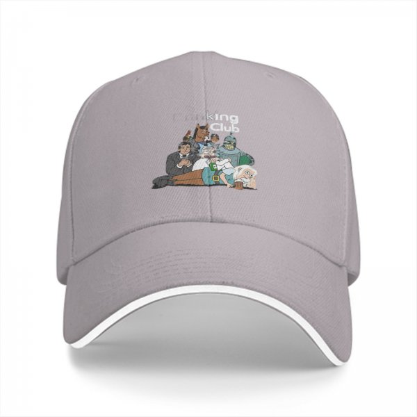 Black Baseball Cap With 'King Club' Cartoon Character Print