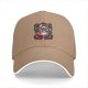 Black baseball cap with cute lamb holding sword 'Cute As Hell' graphic