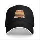 Black baseball cap with cute cat burger and kittens graphic