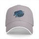 Black Baseball Cap With Blue Graphic Print Design
