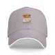 Black baseball cap with a white cat wearing a jack-o'-lantern and happy text