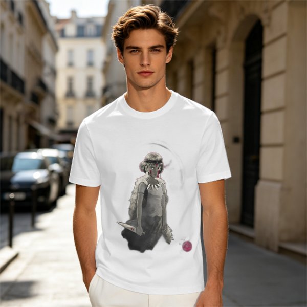 Olive T-Shirt Featuring Princess Mononoke Warrior Artwork