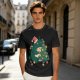 Olive Green T-Shirt With Christmas Totoro Decorating Tree Print