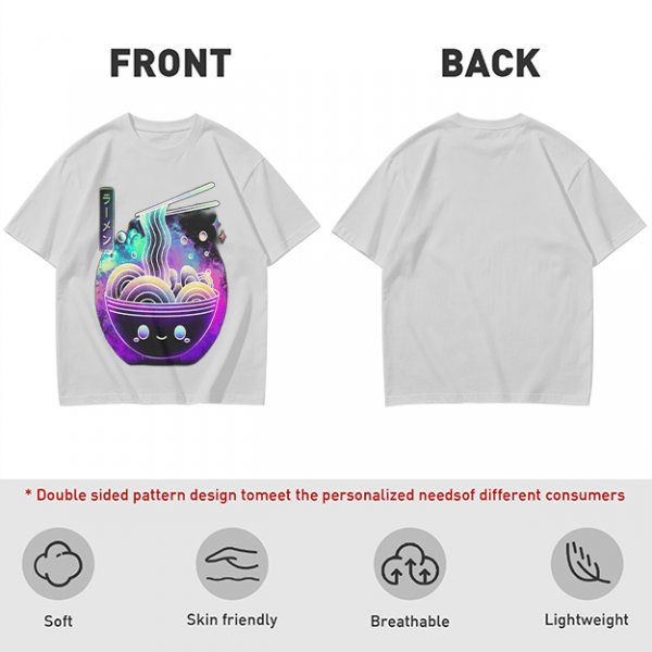 Olive T-Shirt With Galaxy Ramen Bowl Kawaii Graphic
