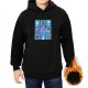 Black hoodie featuring The Barky Bunch cartoon dog characters