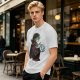 Olive Green T-Shirt With Goblin King Holding Crystal Ball Art