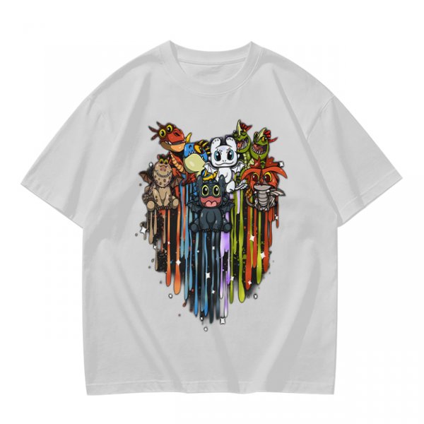Olive T-Shirt With Cute How To Train Your Dragon Character Print