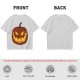 Olive Green T-Shirt With Scary Jack O' Lantern Pumpkin Print