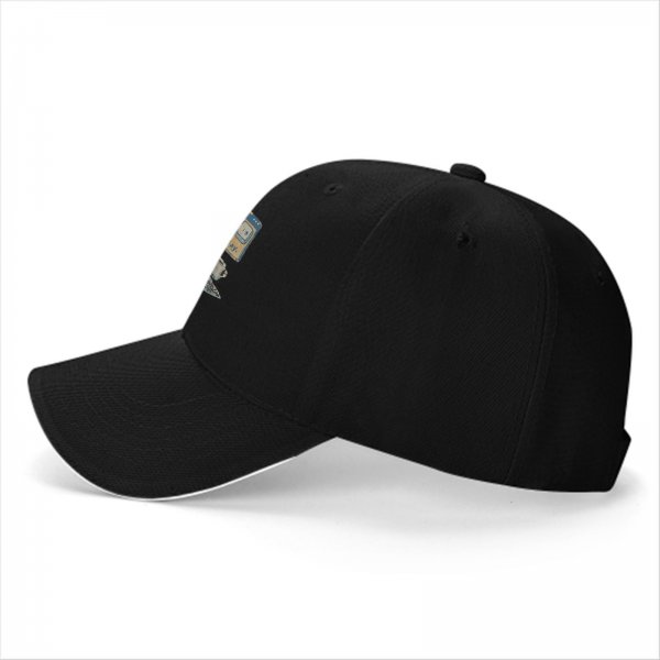 Black baseball cap with retro computer 'just another kind of day' print