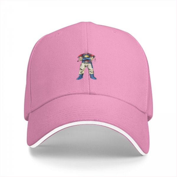 Black Baseball Cap With Cartoon Superhero Character Print