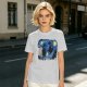 Olive T-Shirt with Starry Night Style Cat Graphic Print