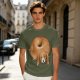 Olive Green T-Shirt With Donut Shaped Beagle Print