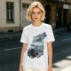 Olive T-Shirt With Howling Wolf Silhouette Winter Fantasy Art Print