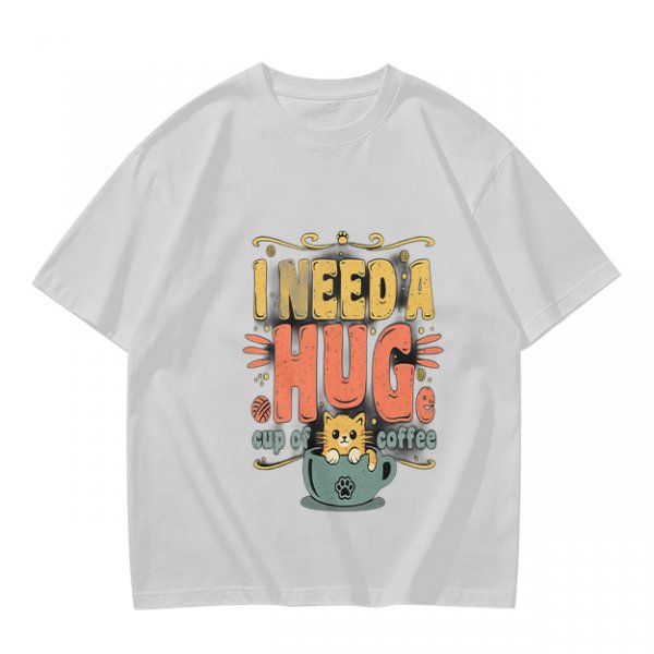 I Need a Huge Cup of Coffee Cat Graphic T-Shirt