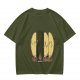 Olive T-Shirt With Funny Taco Characters Around A Campfire