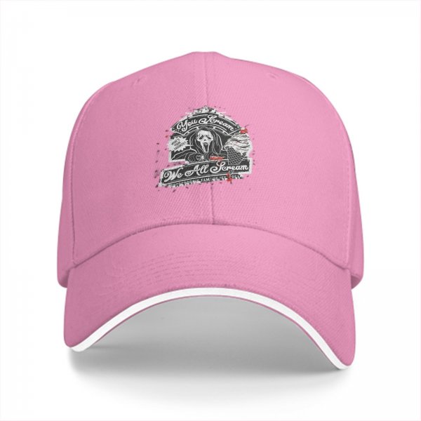 Black baseball cap with horror ice cream graphic design