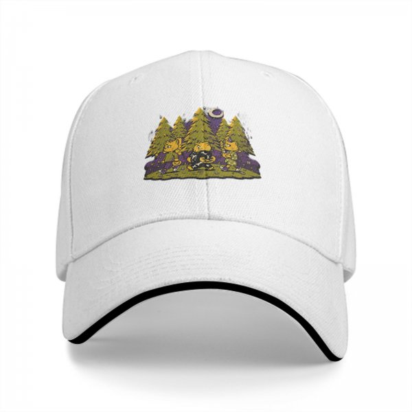 Black Baseball Cap with Halloween Forest Cat Trick-or-Treat Art