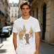 Olive T-Shirt With Cartoon Pineapples And Brown Character Graphic