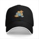 Black Baseball Cap With Cute Cat Book Coffee Graphic