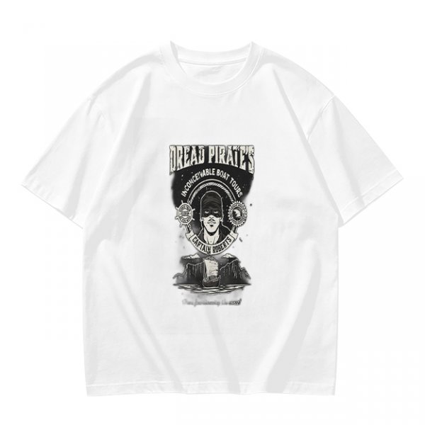 Olive green t-shirt with Dread Pirates graphic print