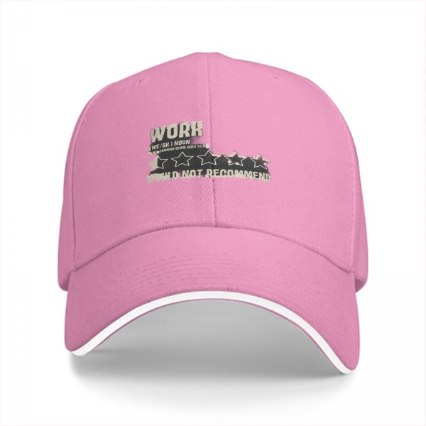 Black baseball cap with funny work would not recommend five star rating print