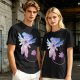 Olive T-Shirt With Whimsical Winged Creature Art Print