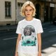 Olive T-Shirt With Wolf Warrior And Moon Forest Art Print