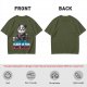 Olive t-shirt with panda drinking coffee and 'Sleep is for the dead' text