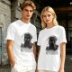Olive t-shirt with black cat 'In My Defense I Was Under Catnip' print