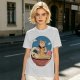 Cat Chef Eating Ramen in Great Wave Bowl T-Shirt