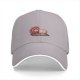 Black baseball cap with cute red panda using retro computer graphic