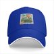 Black Baseball Cap with Anime Stamp Print Design