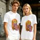 Olive Green T-Shirt with Cozy Frog in Pumpkin Hat Graphic