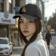 Black Baseball Cap With Anime Silhouette Art Print