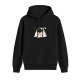 Black hoodie with cute black cat wrapped in a blanket graphic