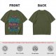 Olive Graphic T-Shirt With 'You Go Outdoors I Have Pizza And Movies' Print