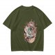 Olive Green T-Shirt with Studio Ghibli Character Collage Print