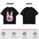 Olive T-Shirt With Witch Riding Broom Silhouette In Bunny Outline