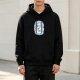 Black hoodie with whimsical floral dragon graphic print