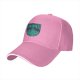 Black baseball cap with teal snake and text graphic