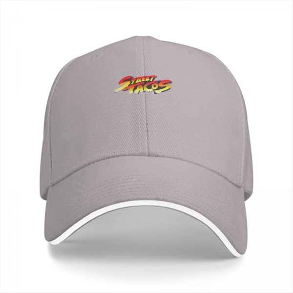 Black Baseball Cap With Street Tacos Graphic Print