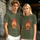 Olive t-shirt with Calcifer Fire Demon graphic print