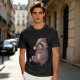 Olive T-Shirt With Raccoon In Santa Hat Holding Mug Print