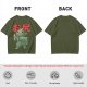 Olive T-Shirt With Cute Dinosaur Holding Its Own Butt Japanese Print