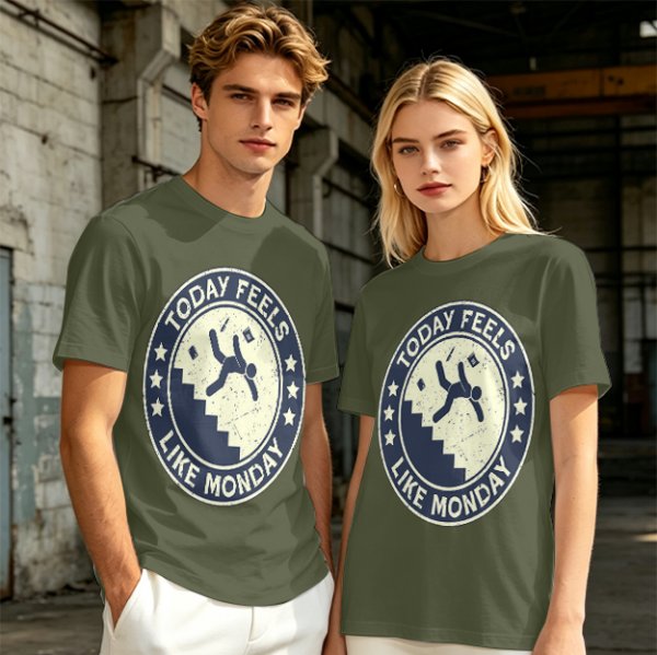 Today Feels Like Monday Stair Fall Graphic T-Shirt